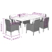 Set comedor jardín 7 pzas y cojines ratán sintético gris claro