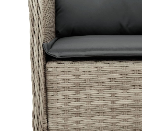 Set comedor de jardín 9 pzas cojines ratán sintético gris claro