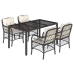 Set de muebles jardín 5 pzas con cojines ratán sintético negro
