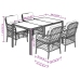 Set de muebles jardín 5 pzas con cojines ratán sintético negro