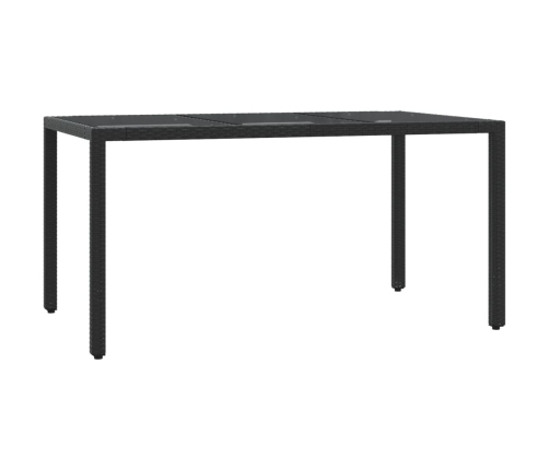 Set de comedor de jardín 7 pzas y cojines ratán sintético negro