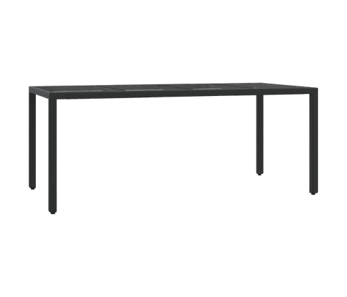 Set de comedor de jardín 7 pzas y cojines ratán sintético negro