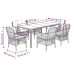 Set de comedor de jardín 7 pzas y cojines ratán sintético negro