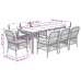 Set de comedor de jardín 9 pzas y cojines ratán sintético negro