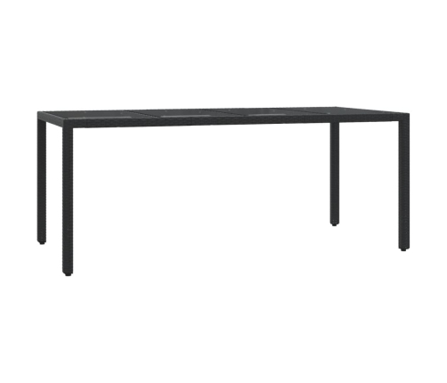 Set de comedor de jardín 7 pzas y cojines ratán sintético negro