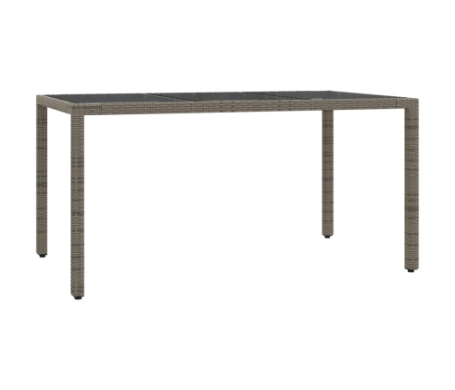 Set comedor de jardín 5 piezas con cojines ratán sintético gris