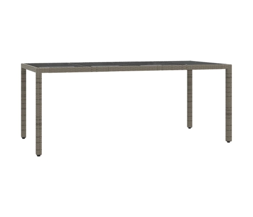 Set comedor jardín 7 pzas y cojines ratán sintético gris