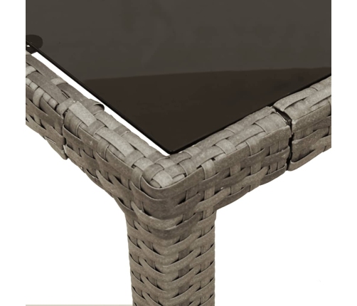 Set comedor jardín 7 pzas y cojines ratán sintético gris