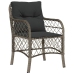 Set comedor jardín 9 pzas y cojines ratán sintético gris