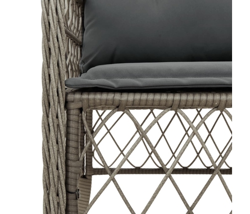Set comedor jardín 9 pzas y cojines ratán sintético gris
