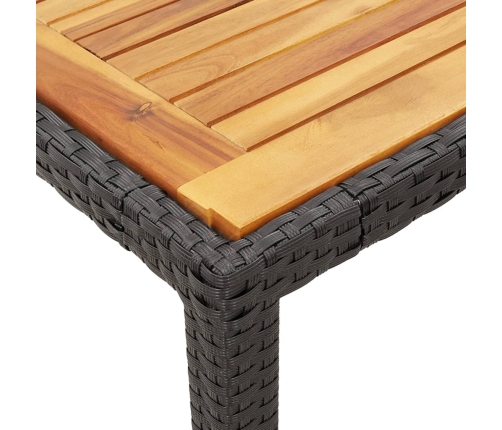 Set de comedor de jardín 7 pzas y cojines ratán sintético negro