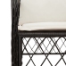 Set de comedor de jardín 7 pzas y cojines ratán sintético negro