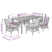 Set de comedor de jardín 7 pzas y cojines ratán sintético negro