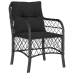 Set de muebles jardín 5 pzas con cojines ratán sintético negro