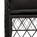 Set de muebles jardín 5 pzas con cojines ratán sintético negro