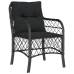 Set de comedor de jardín 7 pzas y cojines ratán sintético negro