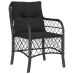 Set de comedor de jardín 9 pzas y cojines ratán sintético negro