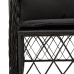 Set de comedor de jardín 9 pzas y cojines ratán sintético negro