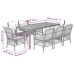 Set de comedor de jardín 9 pzas y cojines ratán sintético negro