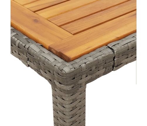 Set comedor de jardín 5 piezas con cojines ratán sintético gris
