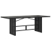 Set de comedor de jardín 7 pzas y cojines ratán sintético negro