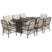 Set comedor para jardín 9 pzas y cojines ratán sintético marrón