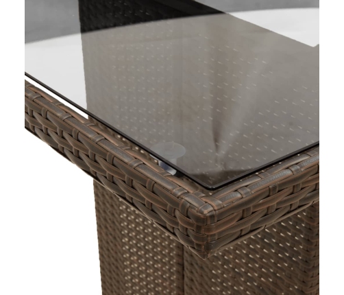 Set comedor para jardín 9 pzas y cojines ratán sintético marrón