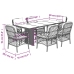 Set comedor de jardín 7 pzas con cojines ratán sintético beige