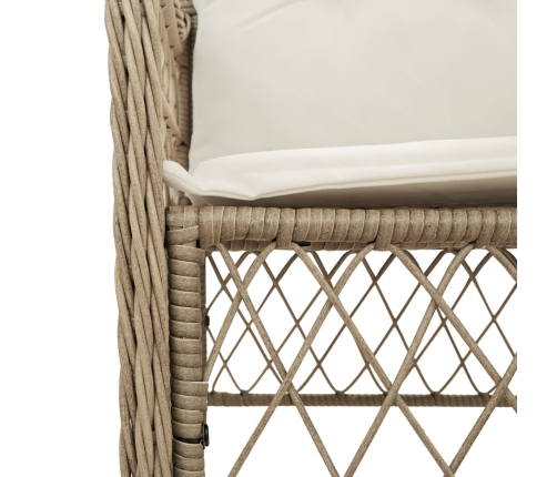 Set comedor de jardín 9 pzas con cojines ratán sintético beige