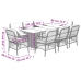 Set comedor de jardín 9 pzas con cojines ratán sintético beige