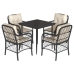 Set de muebles jardín 5 pzas con cojines ratán sintético negro