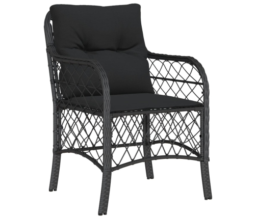 Set de muebles jardín 5 pzas con cojines ratán sintético negro