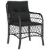 Set de muebles jardín 5 pzas con cojines ratán sintético negro
