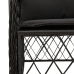 Set de comedor de jardín 9 pzas y cojines ratán sintético negro