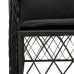 Set de muebles jardín 5 pzas con cojines ratán sintético negro