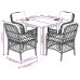 Set comedor de jardín 5 piezas y cojines ratán sintético marrón