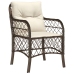 Set comedor para jardín 9 pzas y cojines ratán sintético marrón