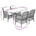 Set comedor de jardín 5 piezas con cojines ratán sintético gris