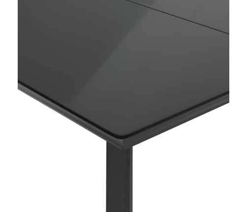 Set comedor de jardín 5 piezas con cojines ratán sintético gris