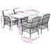 Set comedor de jardín 5 piezas con cojines ratán sintético gris