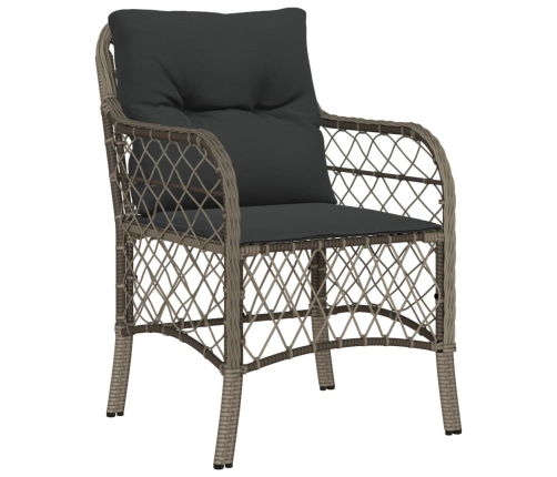 Set comedor jardín 9 pzas y cojines ratán sintético gris
