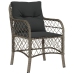 Set comedor jardín 9 pzas y cojines ratán sintético gris