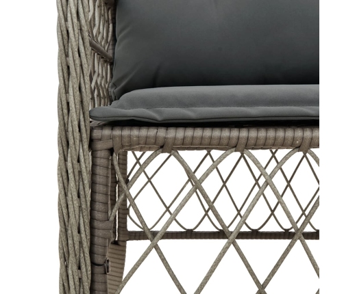 Set comedor jardín 9 pzas y cojines ratán sintético gris