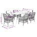 Set comedor de jardín 7 pzas con cojines ratán sintético beige
