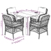 Set comedor de jardín 5 pzas con cojines ratán sintético beige
