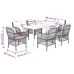 Set comedor de jardín 7 pzas con cojines ratán sintético beige