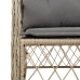 Set comedor de jardín 7 pzas con cojines ratán sintético beige