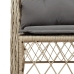 Set comedor de jardín 9 pzas con cojines ratán sintético beige