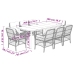 Set comedor de jardín 9 pzas con cojines ratán sintético beige