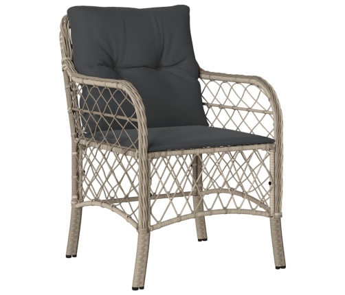 Set comedor de jardín 5 pzas cojines ratán sintético gris claro